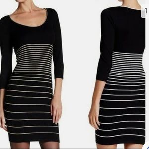 Max Studio Black and White Bodycon Sweater Dress